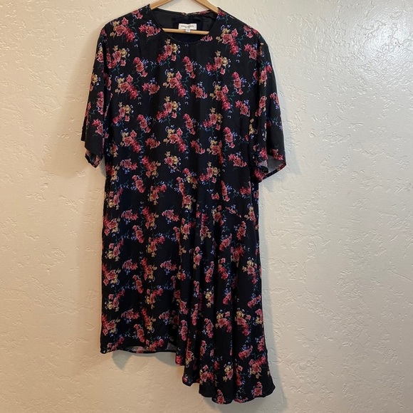 Public School NY Rima Asymmetrical Floral Short Sleeve Dress Size US 6 - Picture 3 of 8